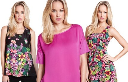 Marks and Spencer floral and colour block tops