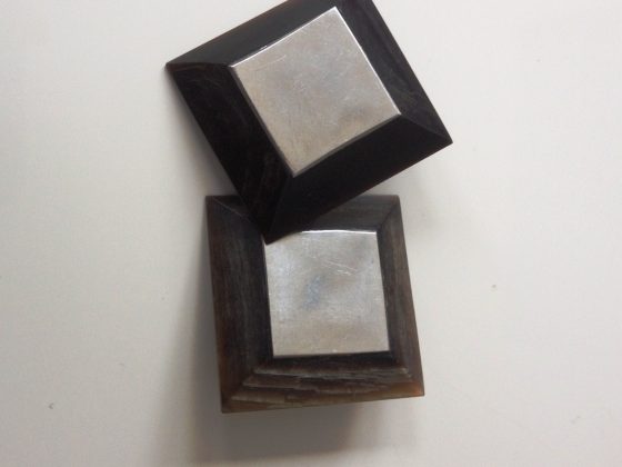 Square Earrings With Metal Front £15