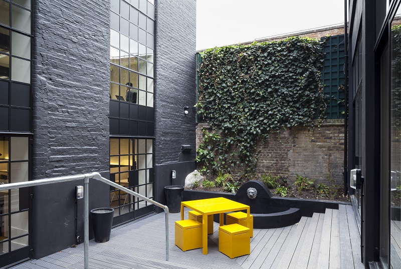 Water feature in Black and White Building, Shoreditch