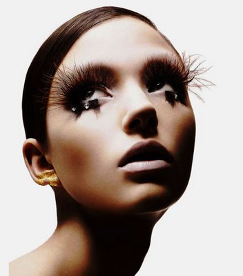 Model with long lashes