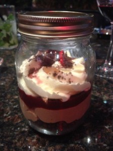 Choc gateau served in a jar!