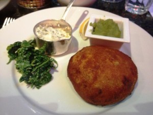 Fishcake and mushy peas