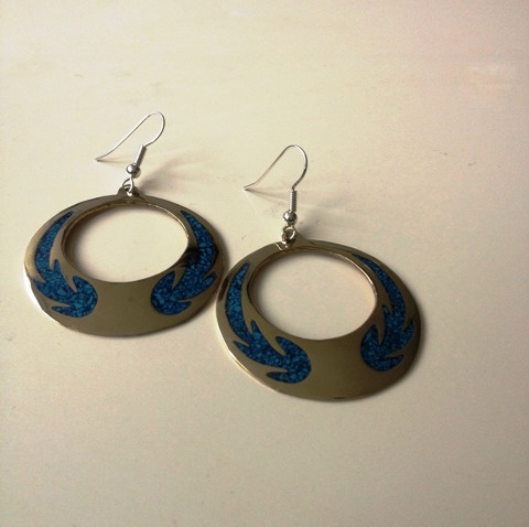 Fire Print Earrings with Crushed Turquoise £12