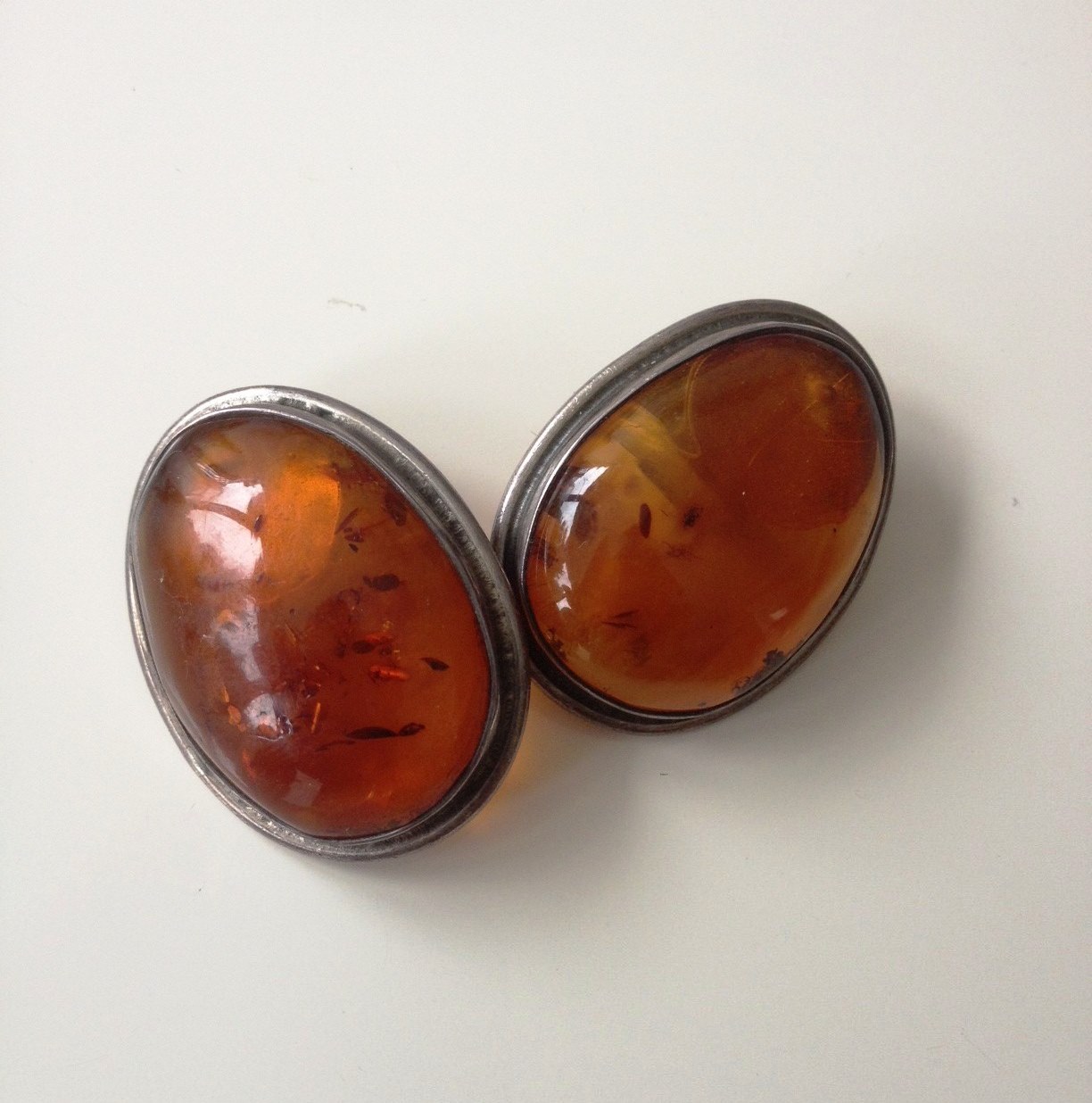 Oval Stone Clip Earrings £20